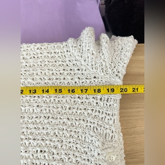 J.Jill Open Stitch Pullover Sweater with Side Button Detail in White Sz XS - Picture 10 of 11